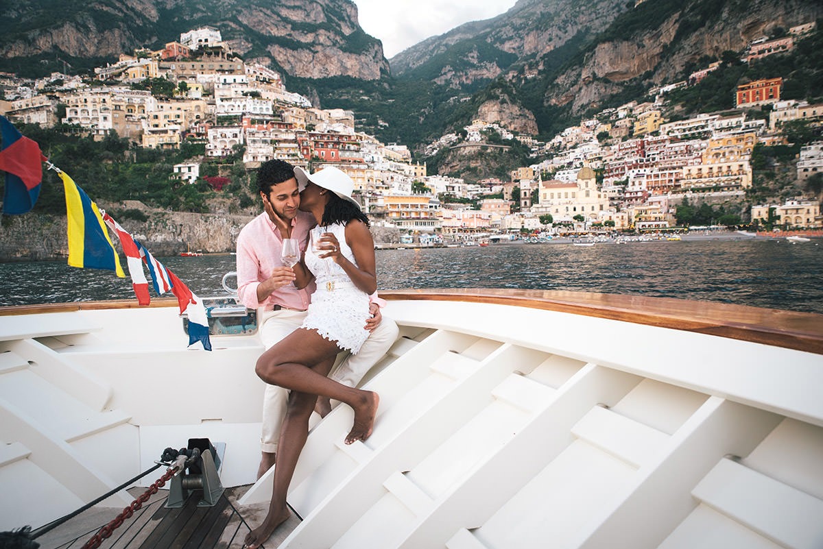 weekend romantico in barca a Positano